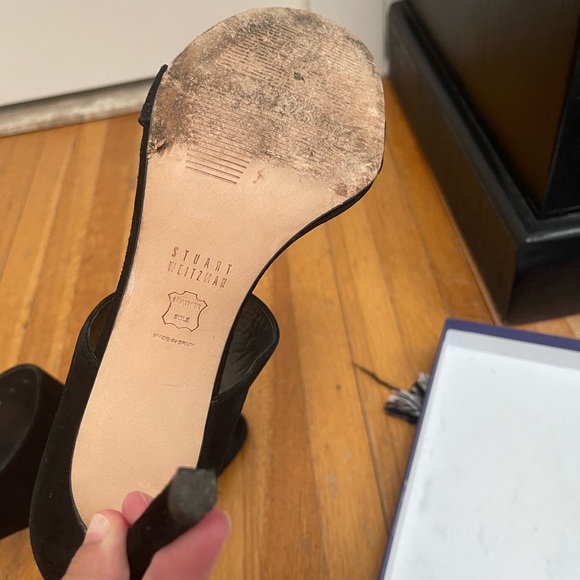 Stuart Weitzman Black Stilletto Slide Sandals - Picture 16 of 16